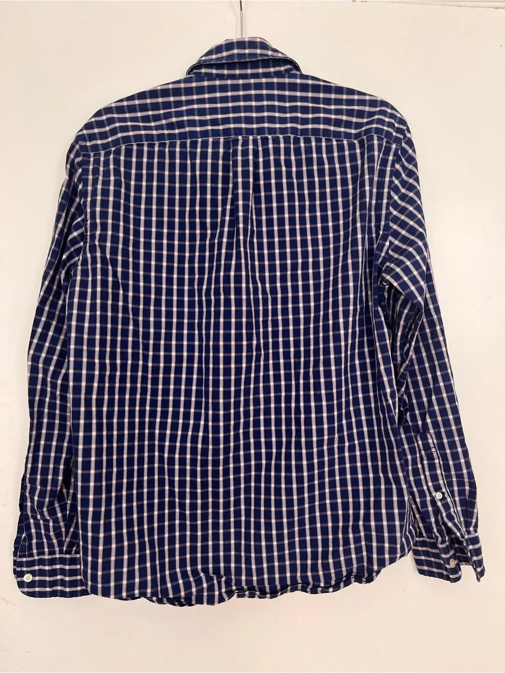 J. Crew Navy and White Check Button-Down Shirt